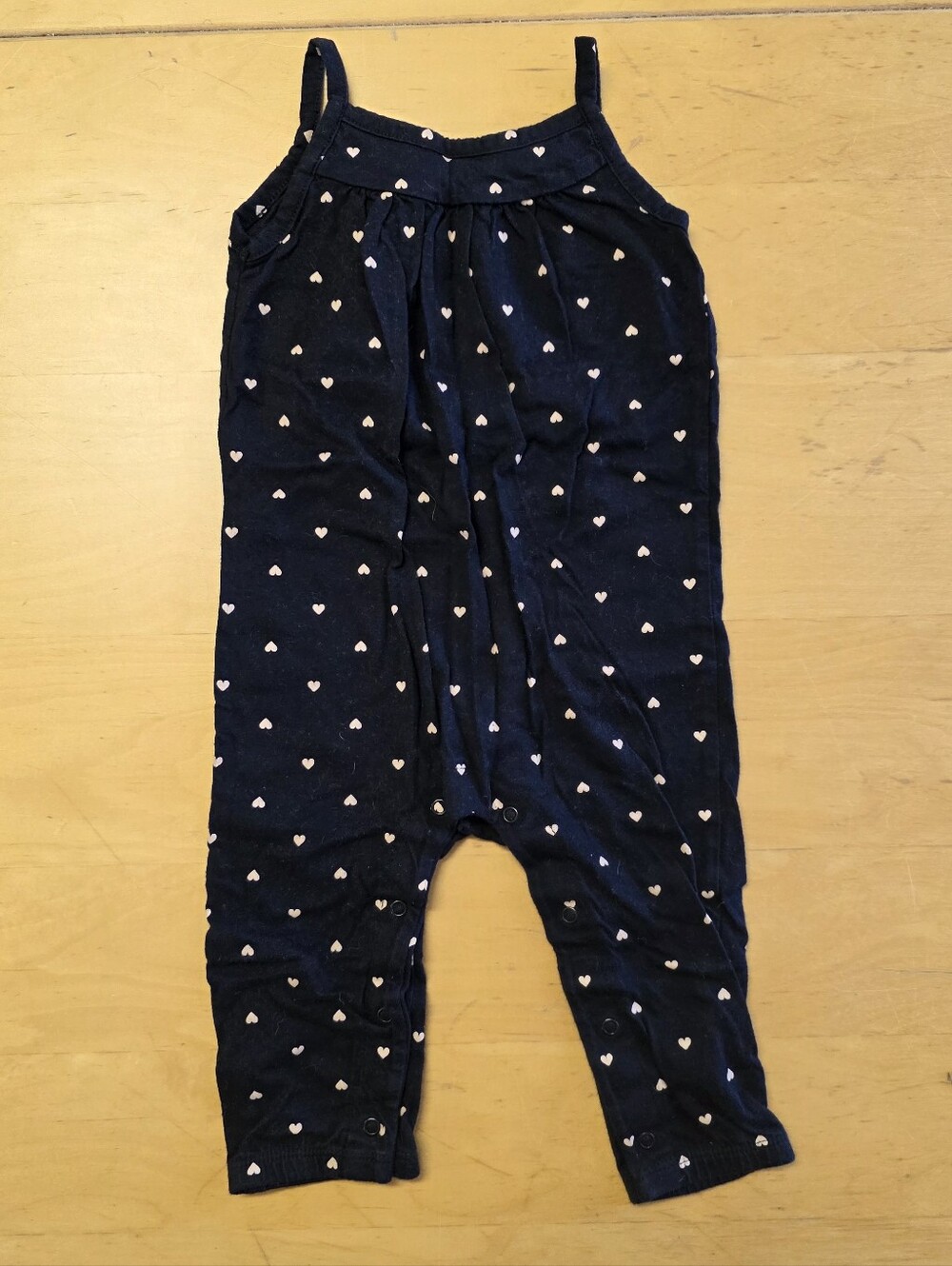 Toddler Heart-Print Navy Romper